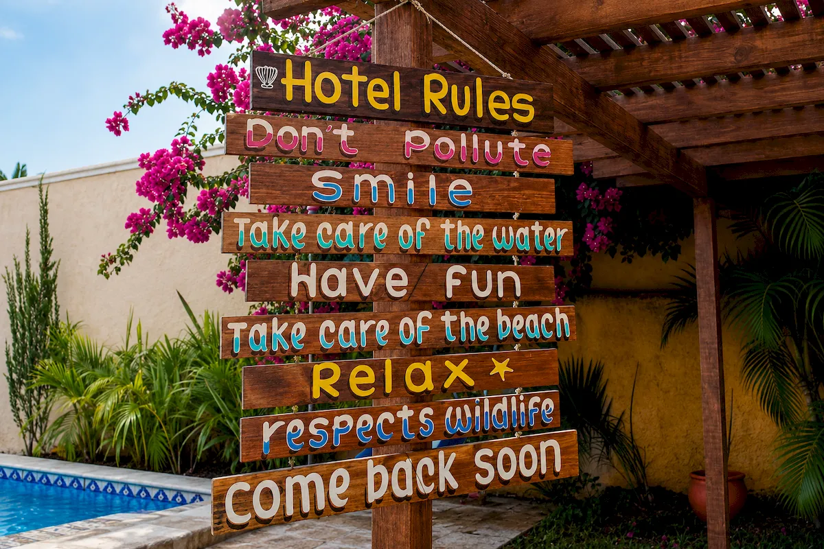 Colorful Isla Mujeres sign near the waterfront