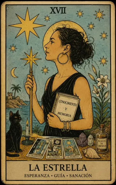 La Estrella tarot illustration from La Buenaventura