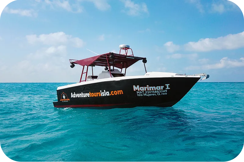 Adventure Tours Isla Mujeres boats and professional marine crew