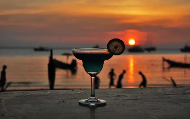 Guests enjoying a private sunset cruise near Isla Mujeres